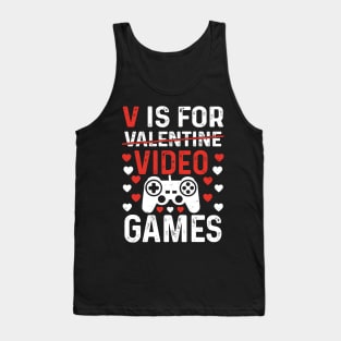 V Is For Video Game - Valentine Day Tank Top